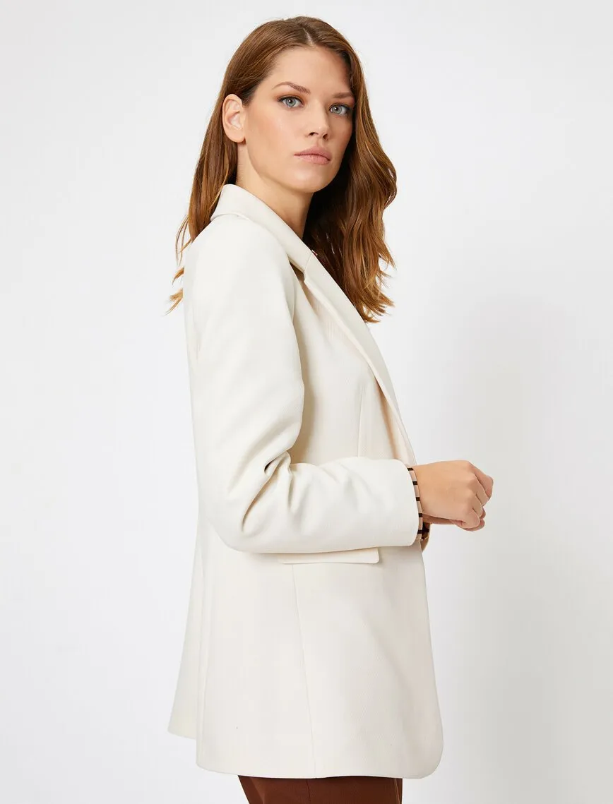 14937 Cream Classic Collar Jacket