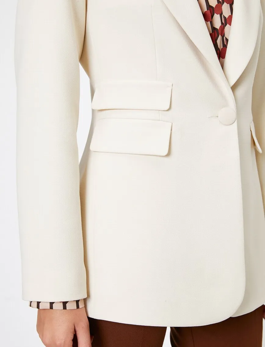 14937 Cream Classic Collar Jacket