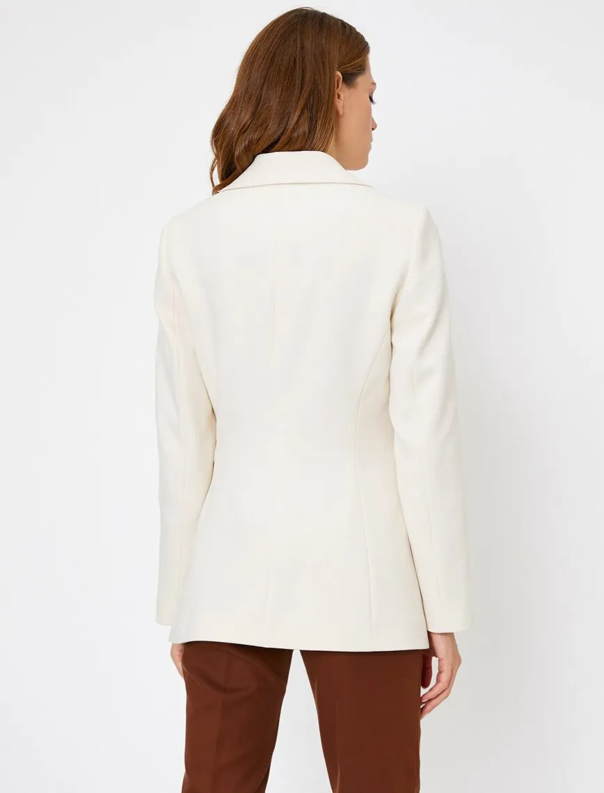 14937 Cream Classic Collar Jacket