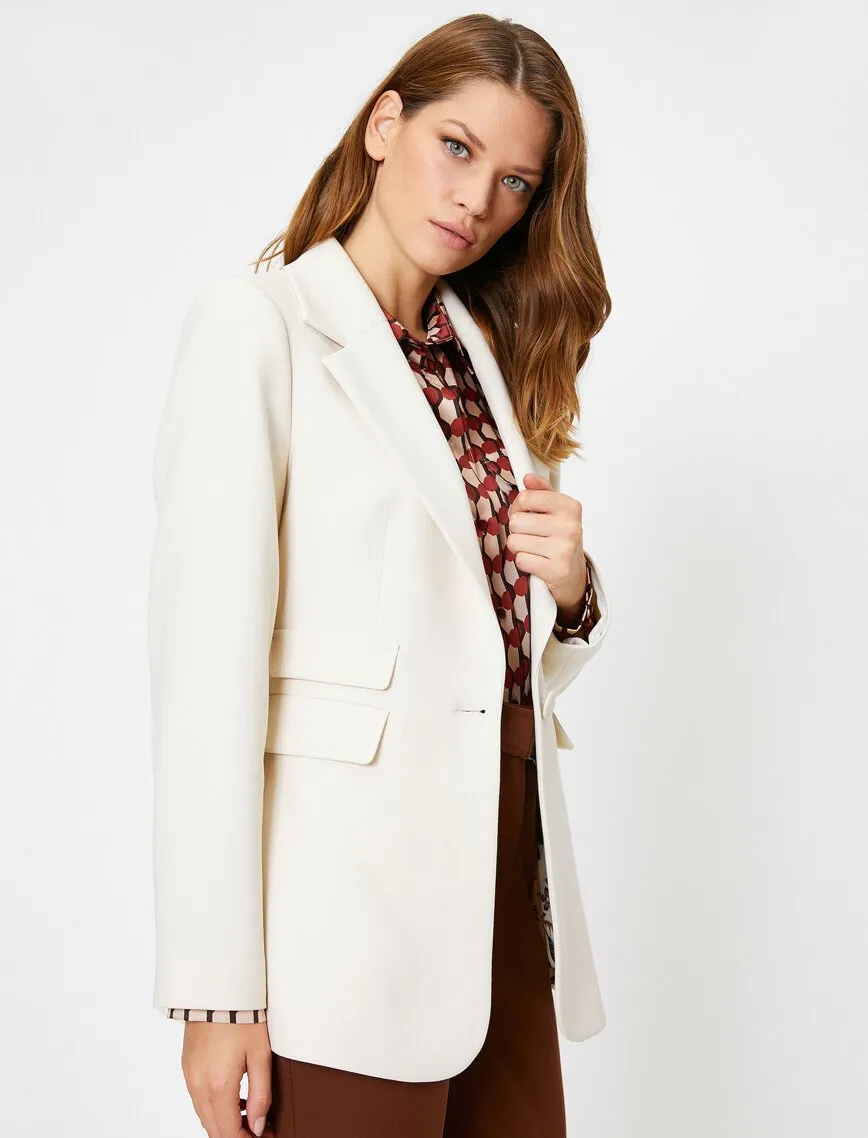 14937 Cream Classic Collar Jacket
