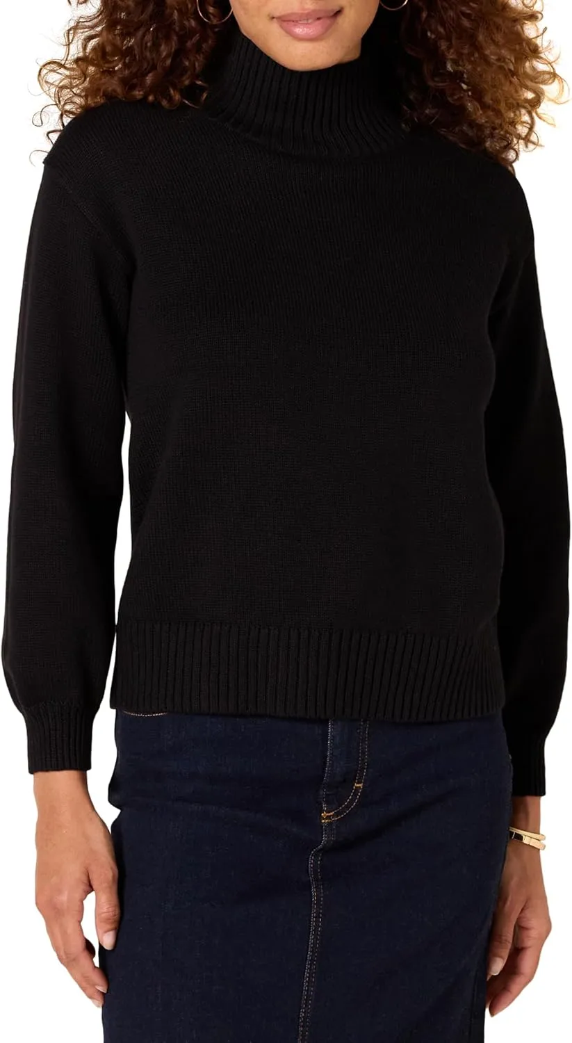 Amazon Essentials Cotton Sweaters for Women - Funnel-Neck, Available in Plus Size