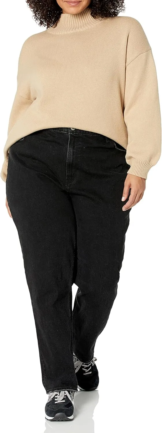 Amazon Essentials Cotton Sweaters for Women - Funnel-Neck, Available in Plus Size