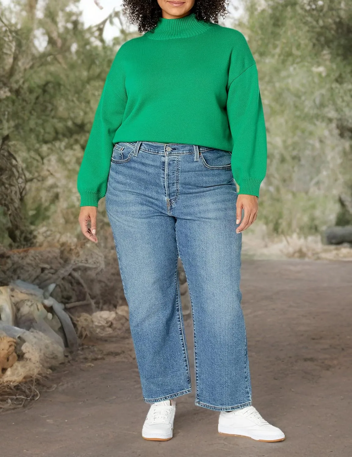 Amazon Essentials Cotton Sweaters for Women - Funnel-Neck, Available in Plus Size