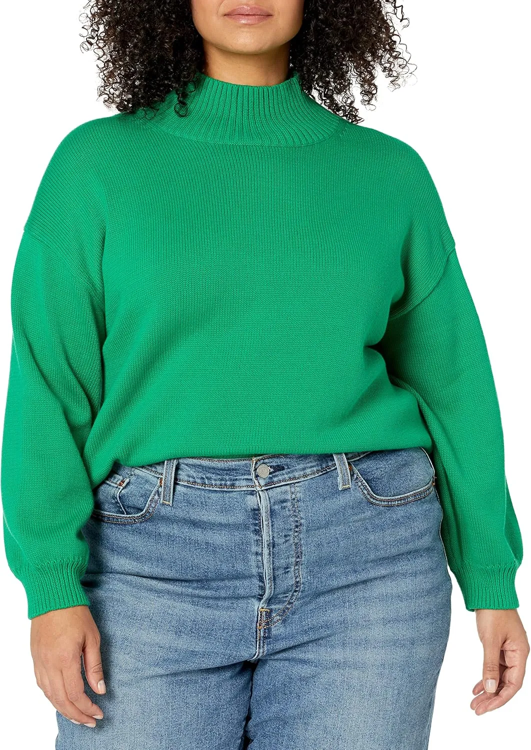 Amazon Essentials Cotton Sweaters for Women - Funnel-Neck, Available in Plus Size