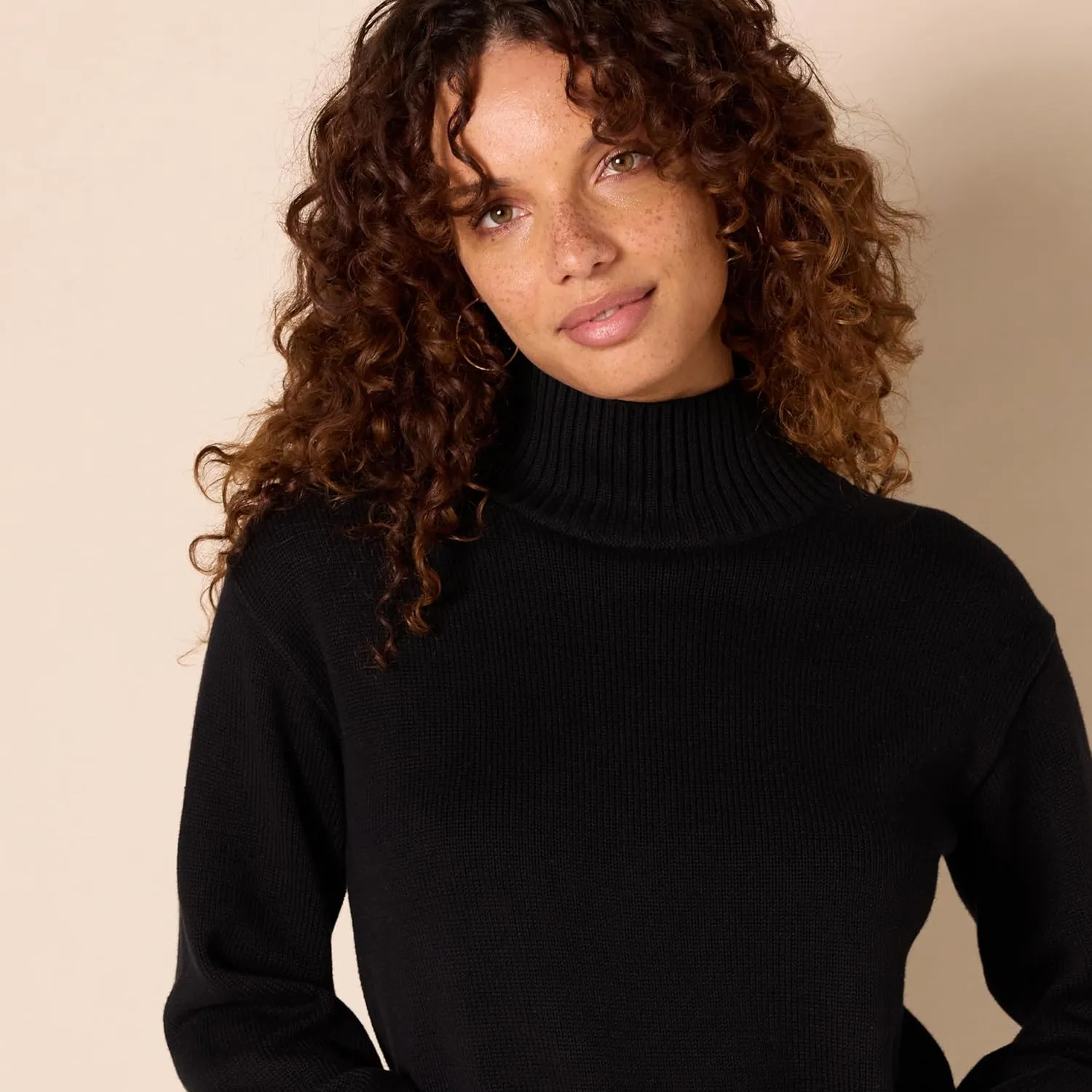 Amazon Essentials Cotton Sweaters for Women - Funnel-Neck, Available in Plus Size