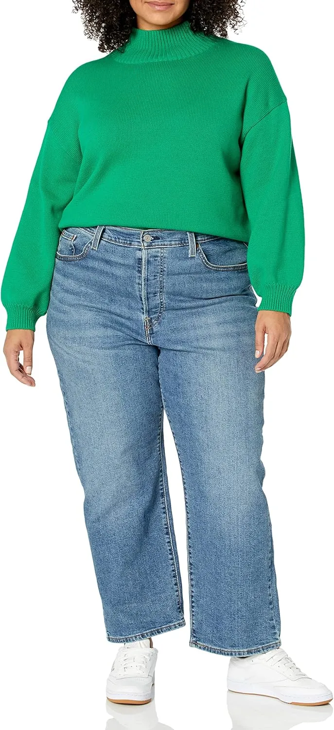 Amazon Essentials Cotton Sweaters for Women - Funnel-Neck, Available in Plus Size
