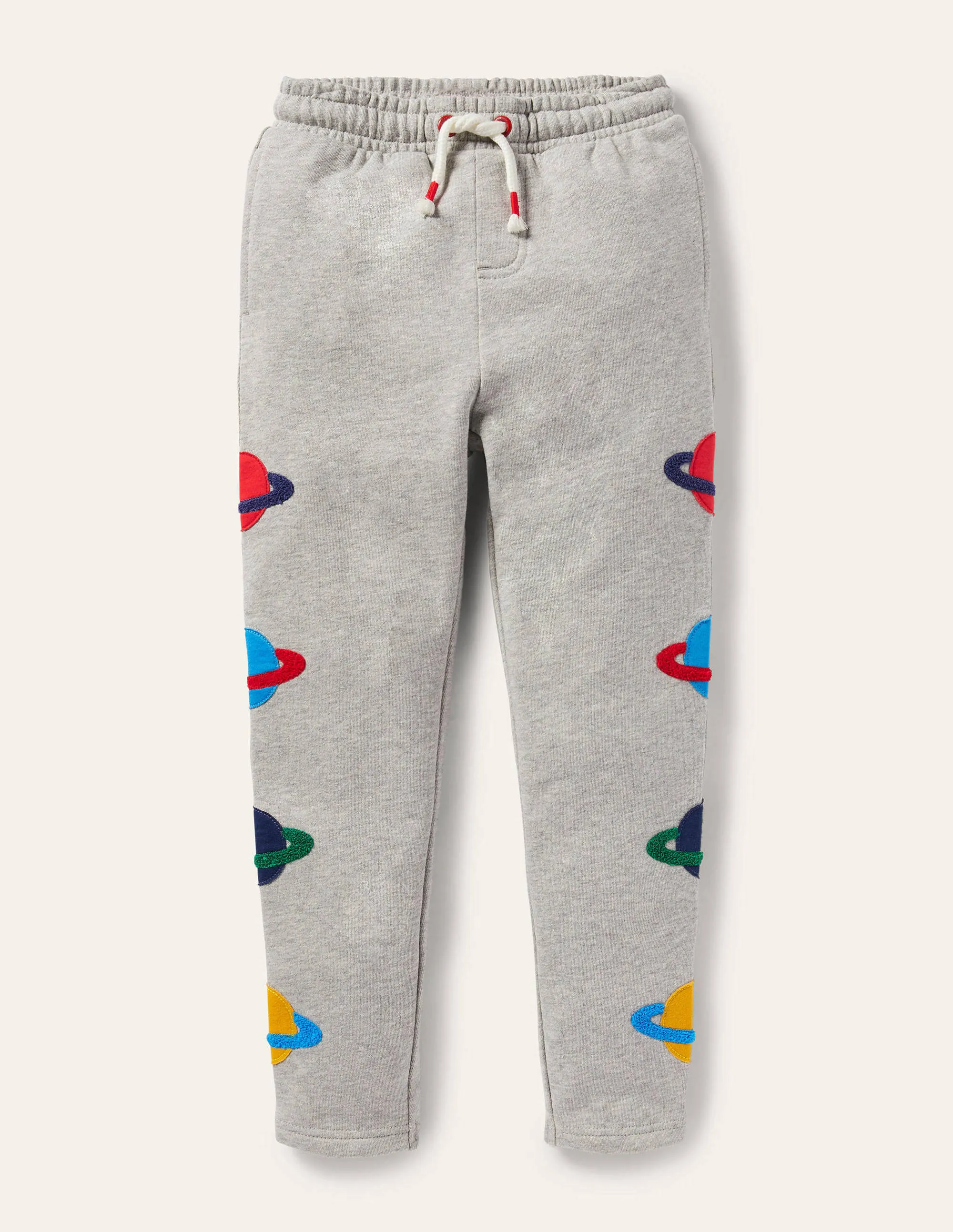 Appliqué Joggers-Grey Marl Space Planets