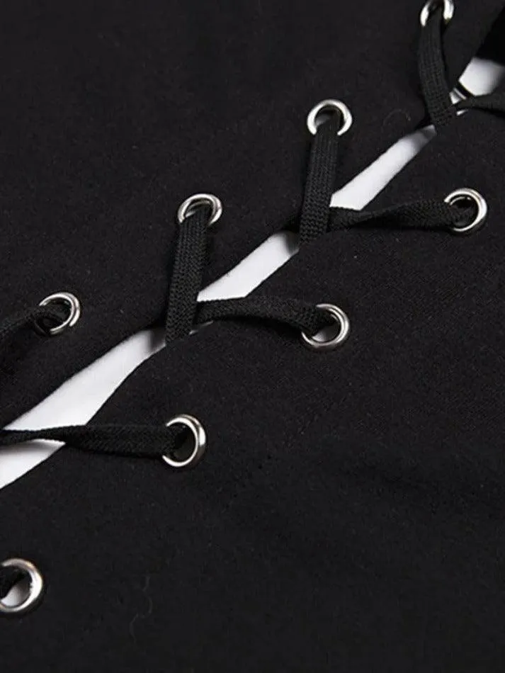 Back To School Sonicelife Detachable Strap Tie Back Cropped Hoodie