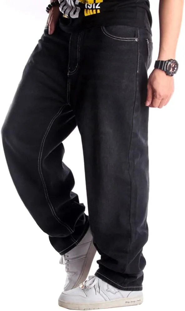 Baggy Jeans for Men Loose Fit Skateboard Pants Street Hip Hop Jeans