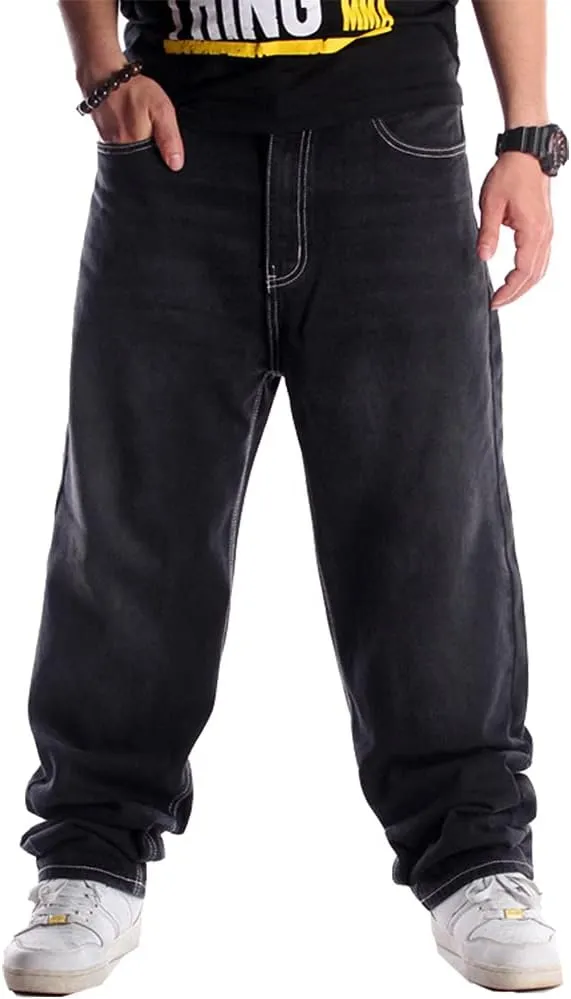 Baggy Jeans for Men Loose Fit Skateboard Pants Street Hip Hop Jeans