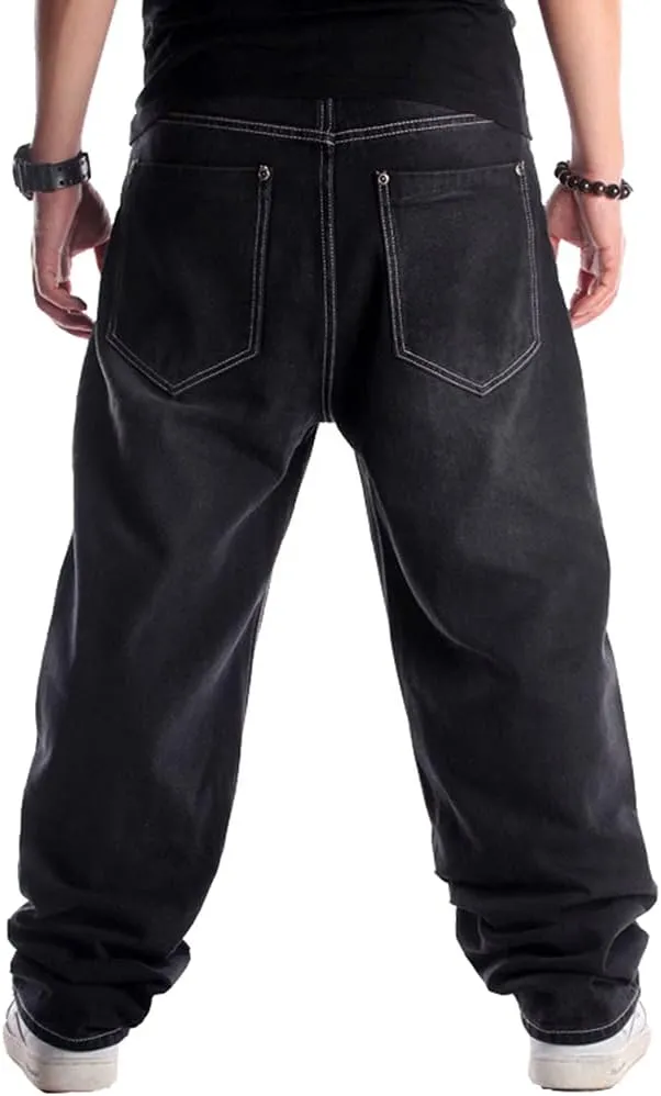 Baggy Jeans for Men Loose Fit Skateboard Pants Street Hip Hop Jeans