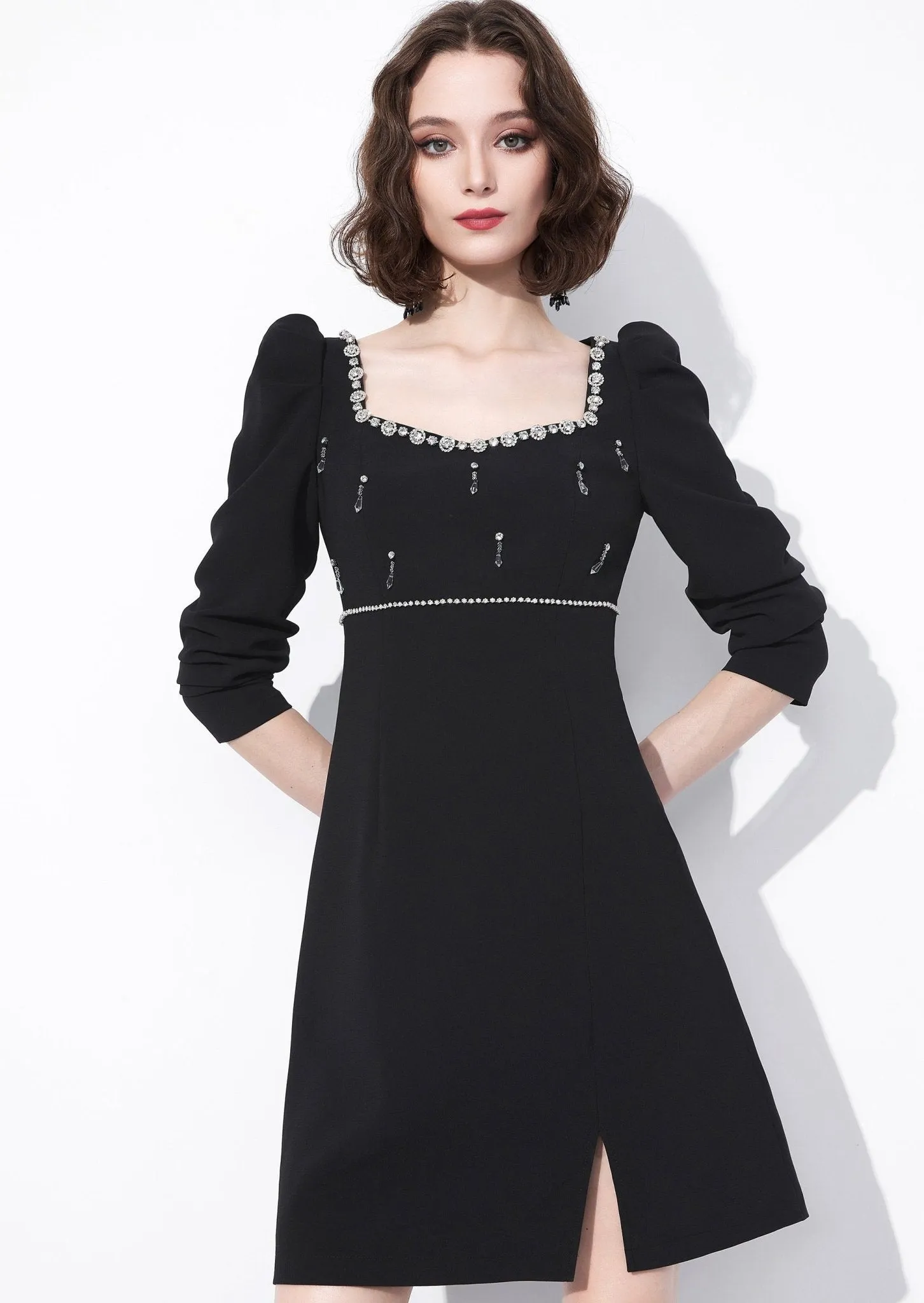 BEADED HIGH WAIST DRESS