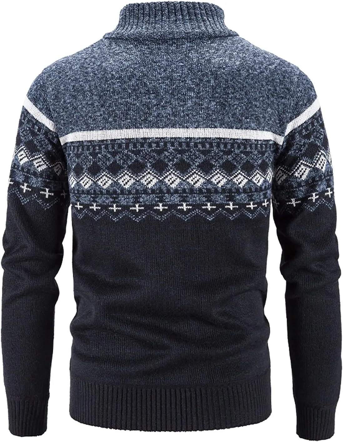 BIFUTON Mens Cardigan Sweater,Men's Soft Cardigan Sweater Graphic Knitted Outerwear Fall Winter Stand Collar Work Thick Coats