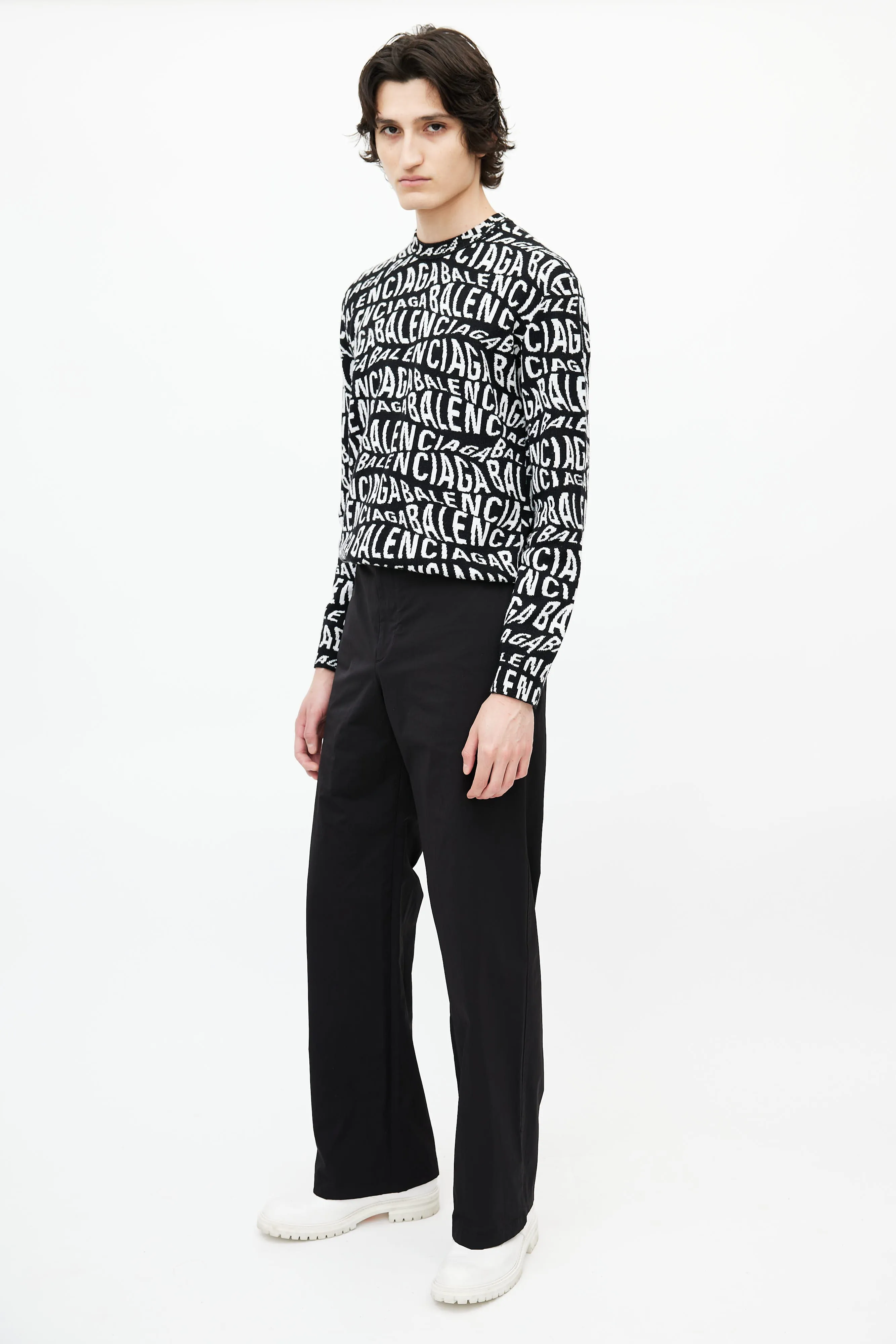 Black Nylon Straight Leg Pant