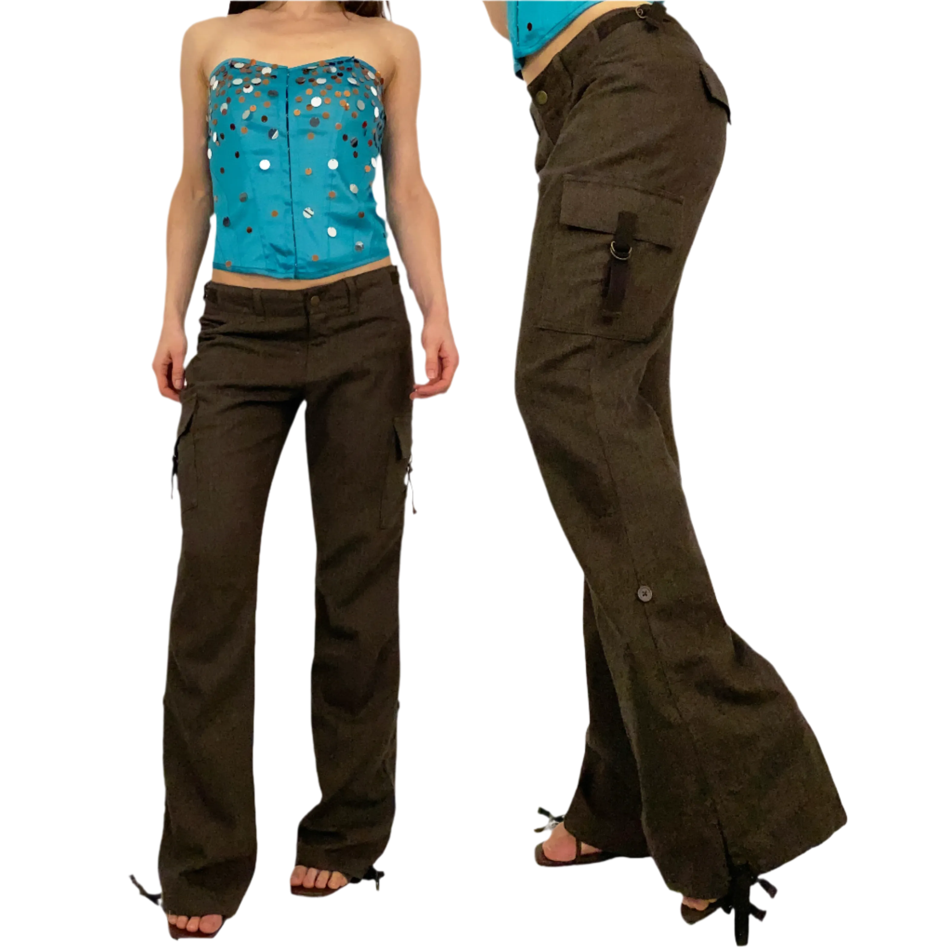 Chocolate Wool Cargo Pants (XS)