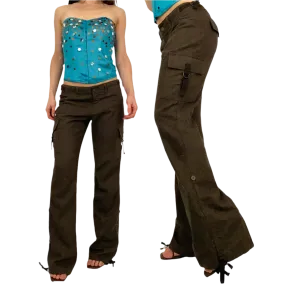 Chocolate Wool Cargo Pants (XS)