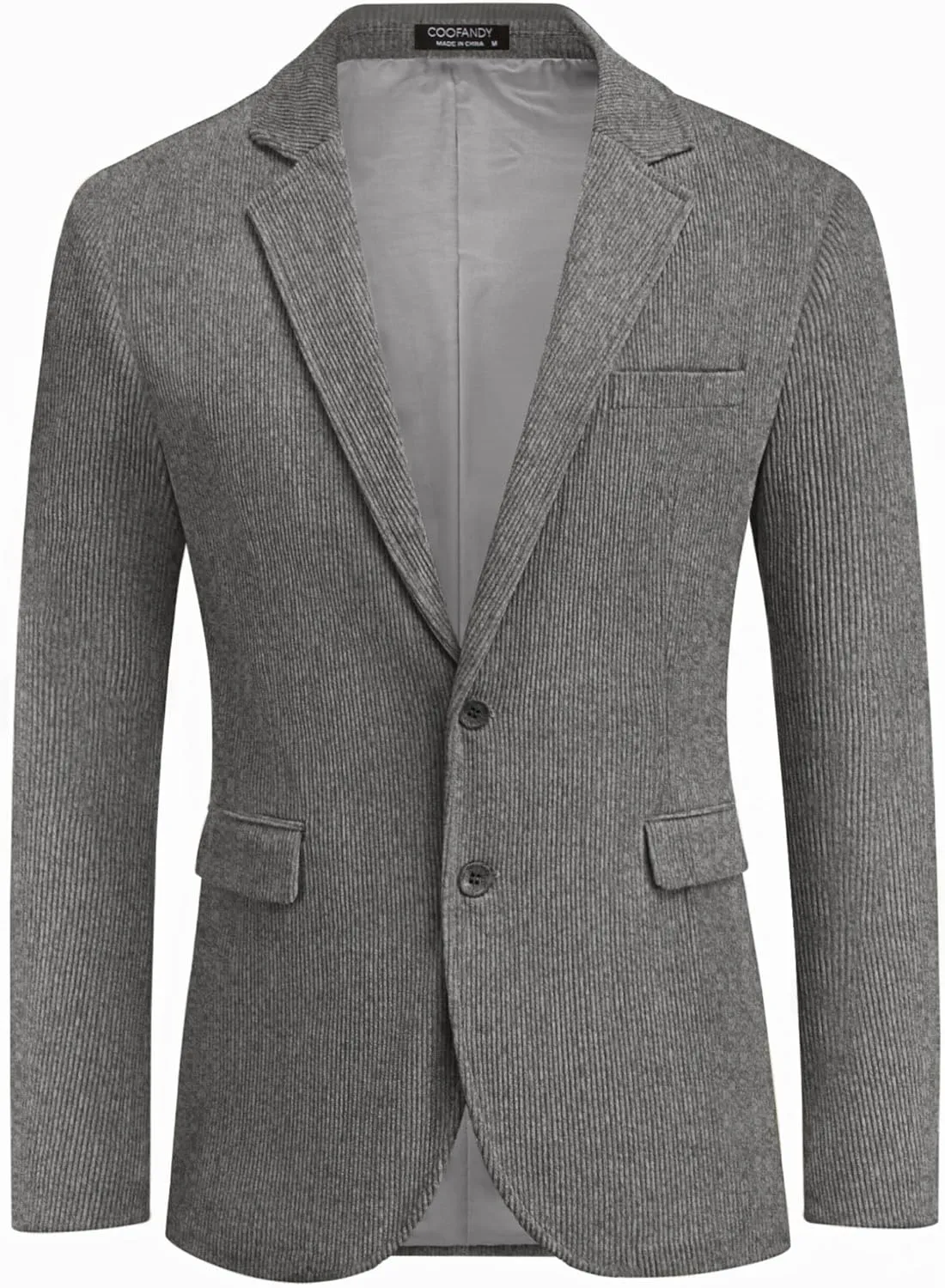 COOFADNY Men's Casual Corduroy Blazer Classic Fit Two Button Sport Coat Fashion Notch Lapel Blazer Jacket