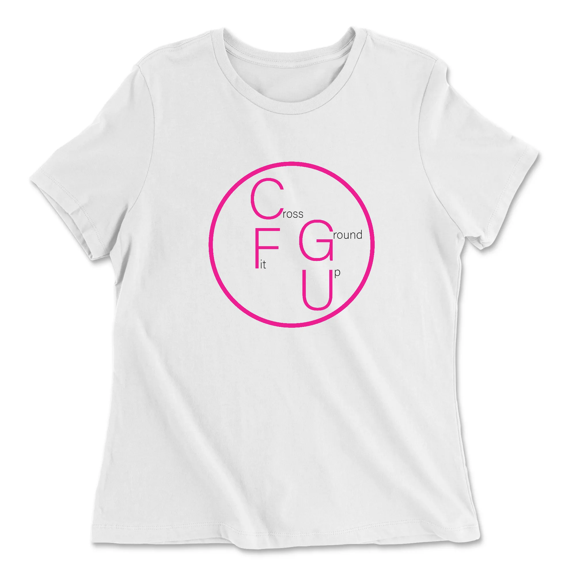 CrossFit Ground Up Circle (Pink) Womens - Relaxed Jersey T-Shirt