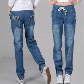 Female Casual Winter Thick High Waist Jeans