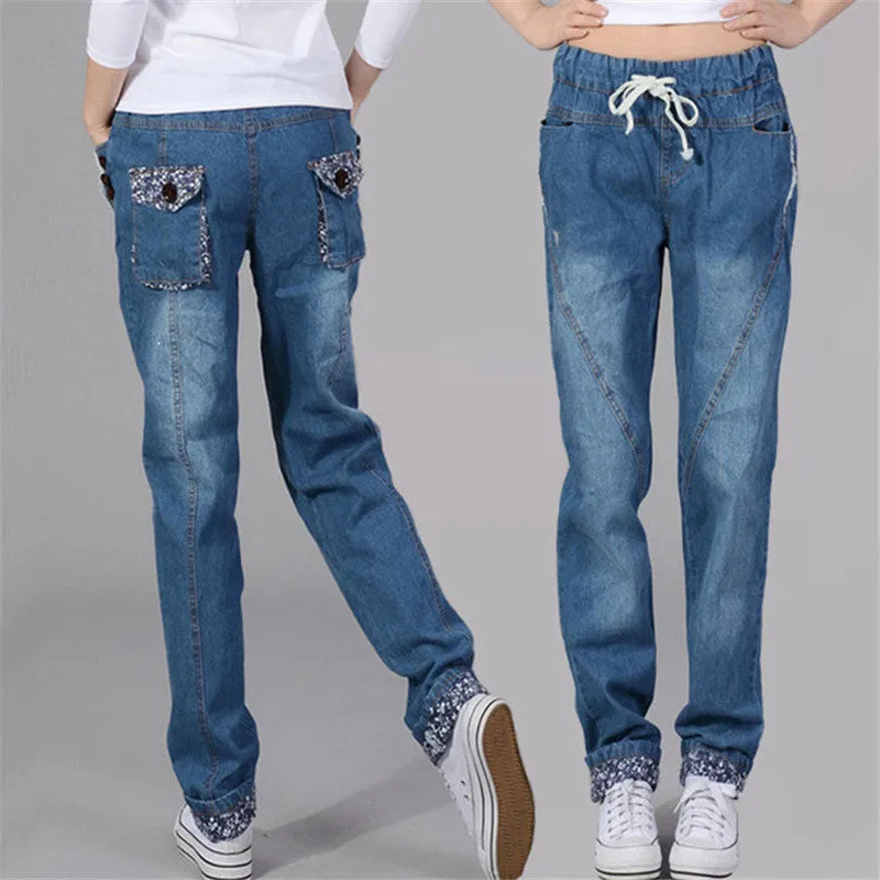 Female Casual Winter Thick High Waist Jeans