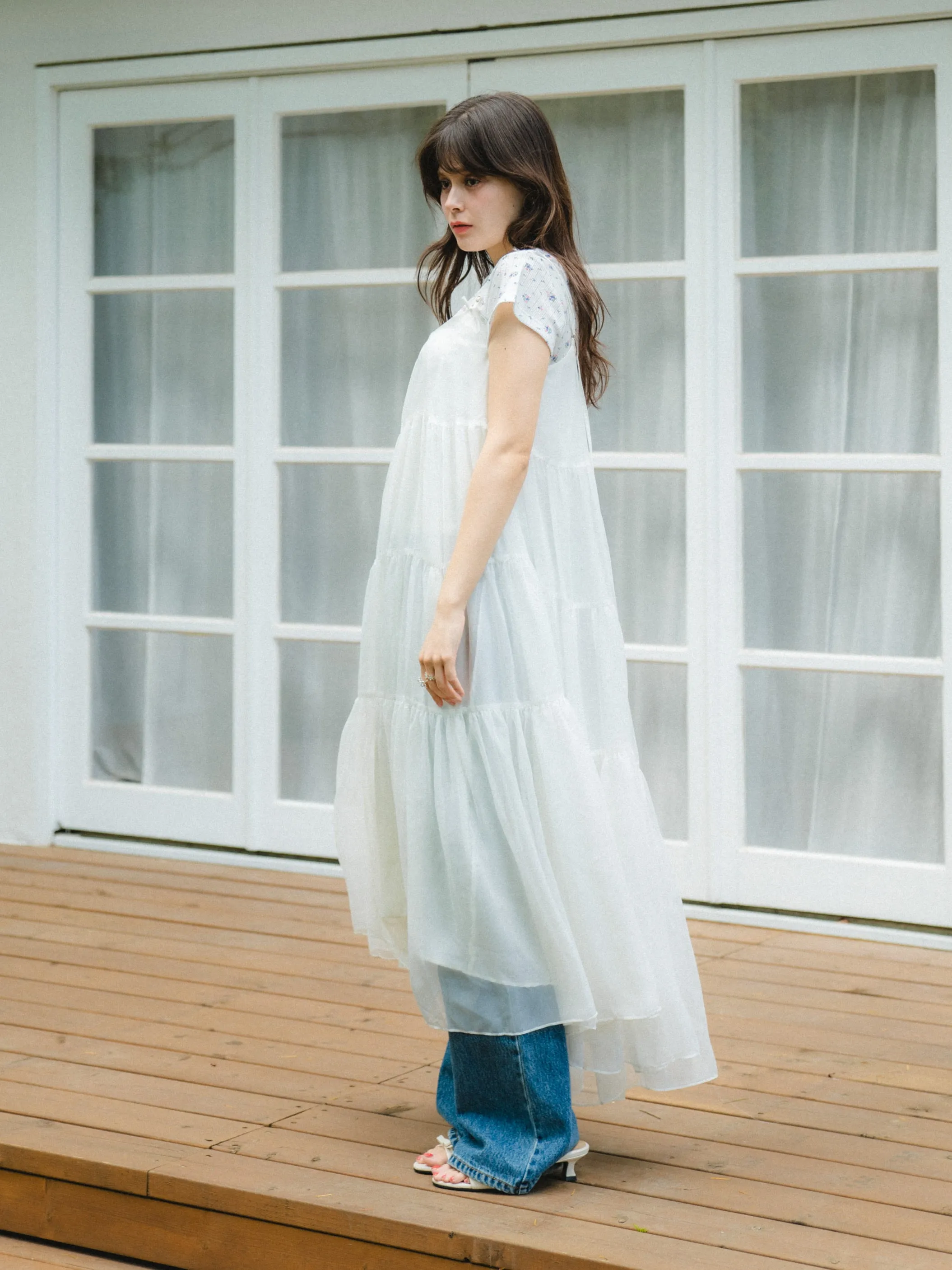 Feminine Tiered Long Dress