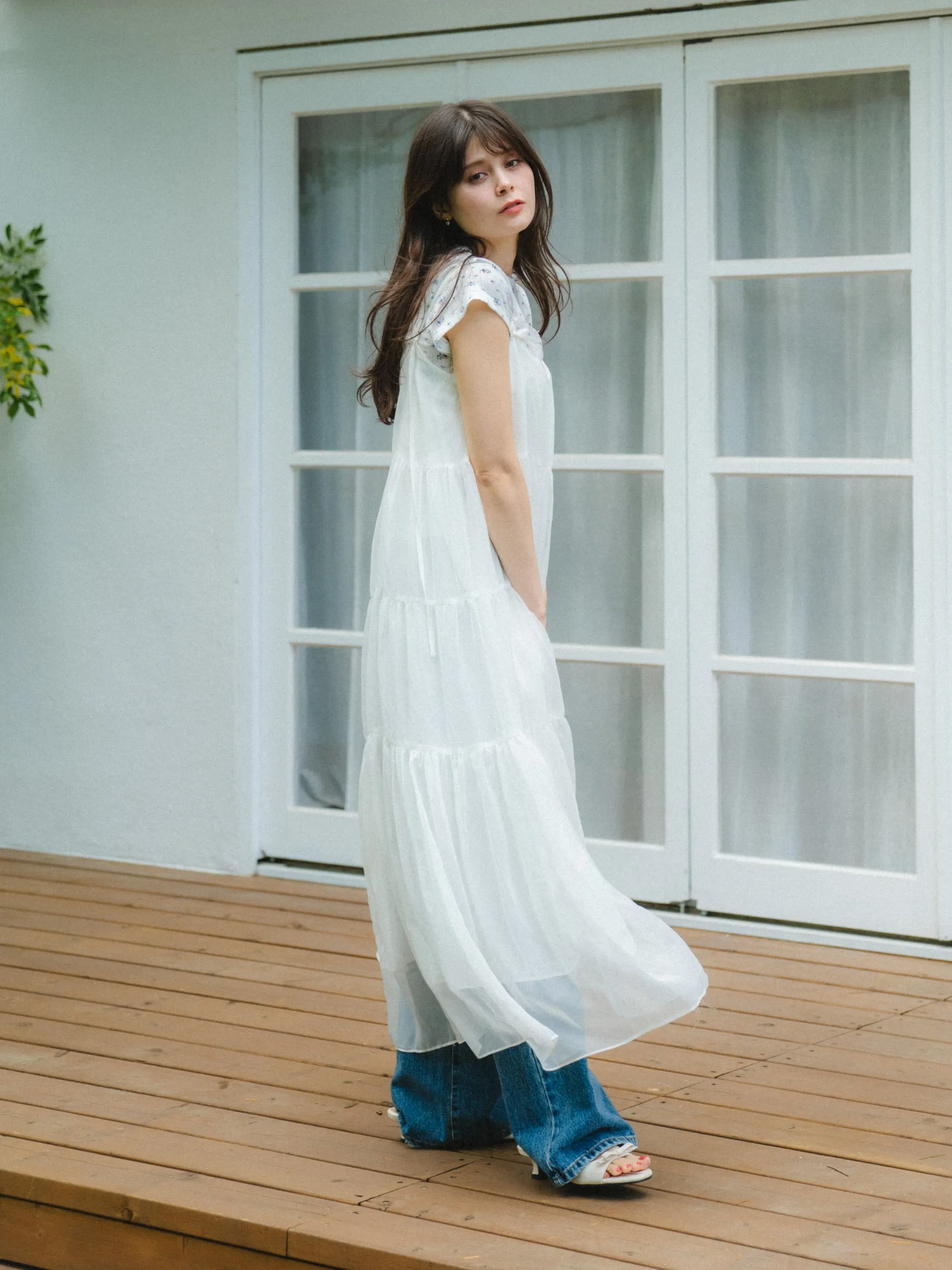 Feminine Tiered Long Dress