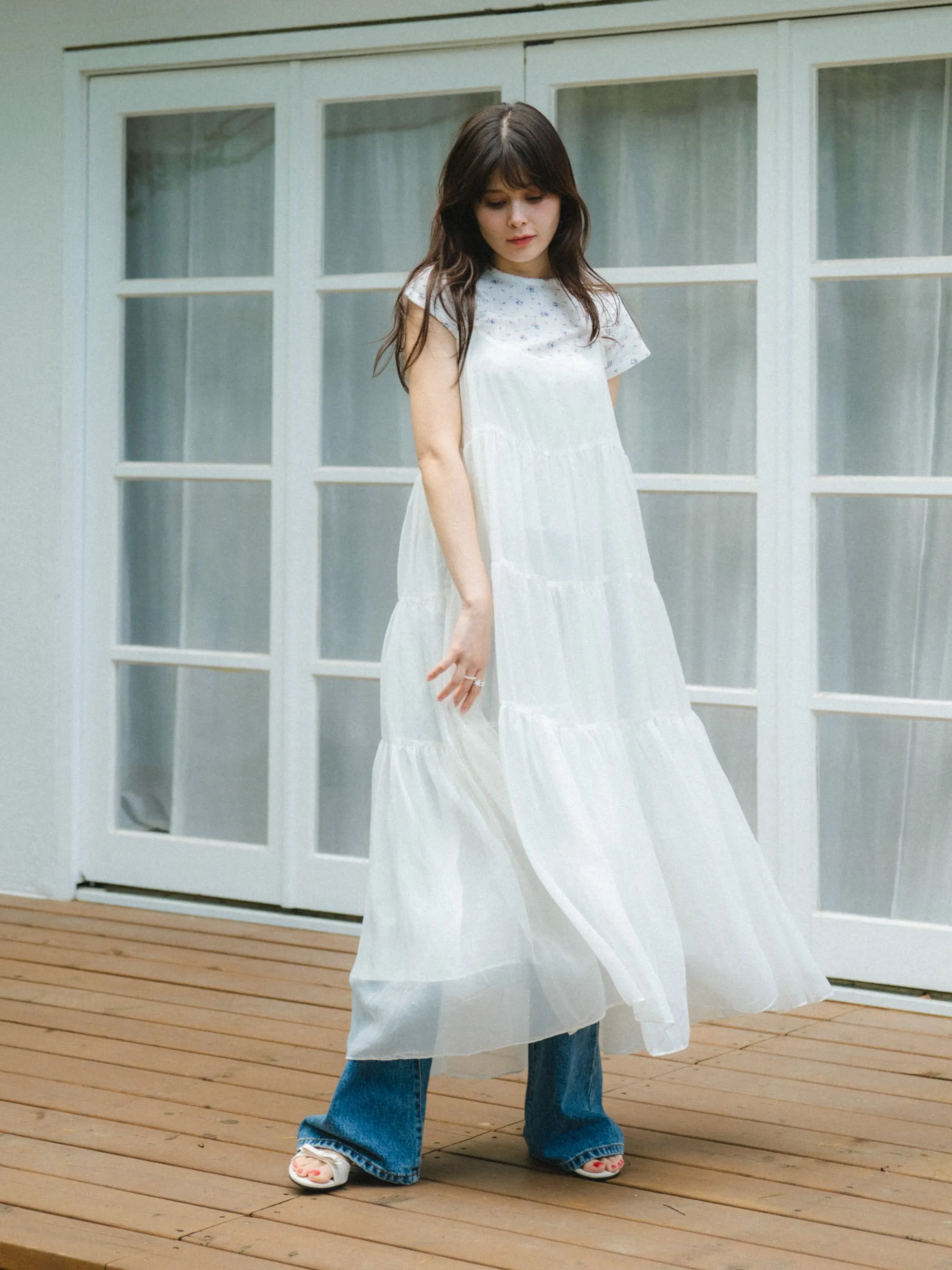 Feminine Tiered Long Dress