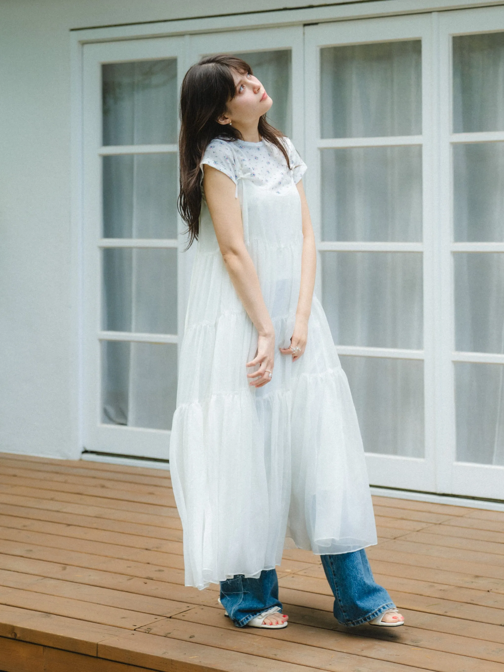 Feminine Tiered Long Dress