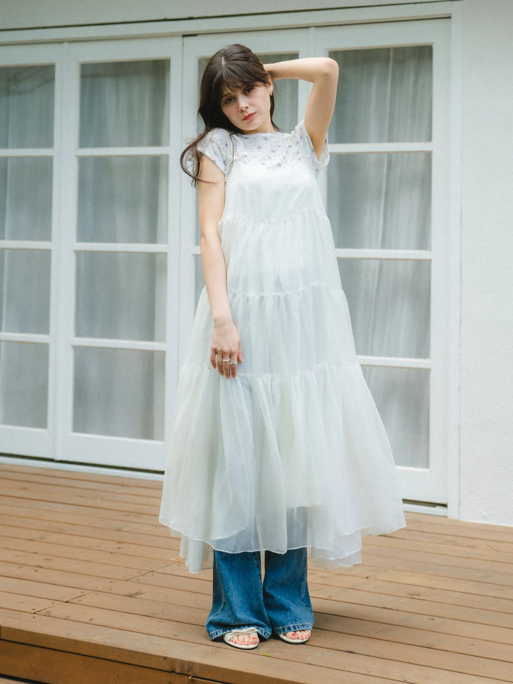 Feminine Tiered Long Dress