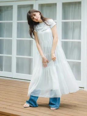Feminine Tiered Long Dress