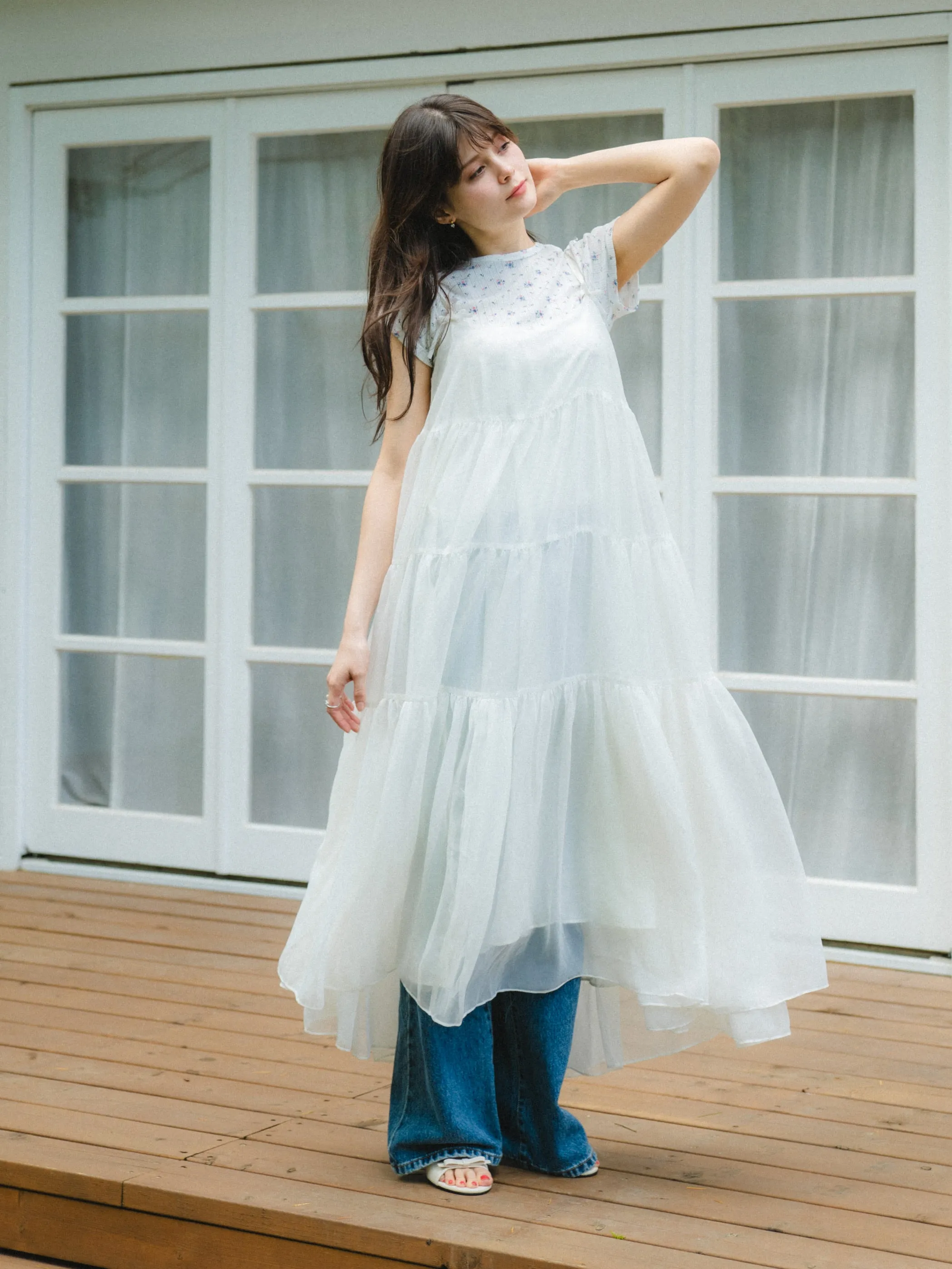 Feminine Tiered Long Dress