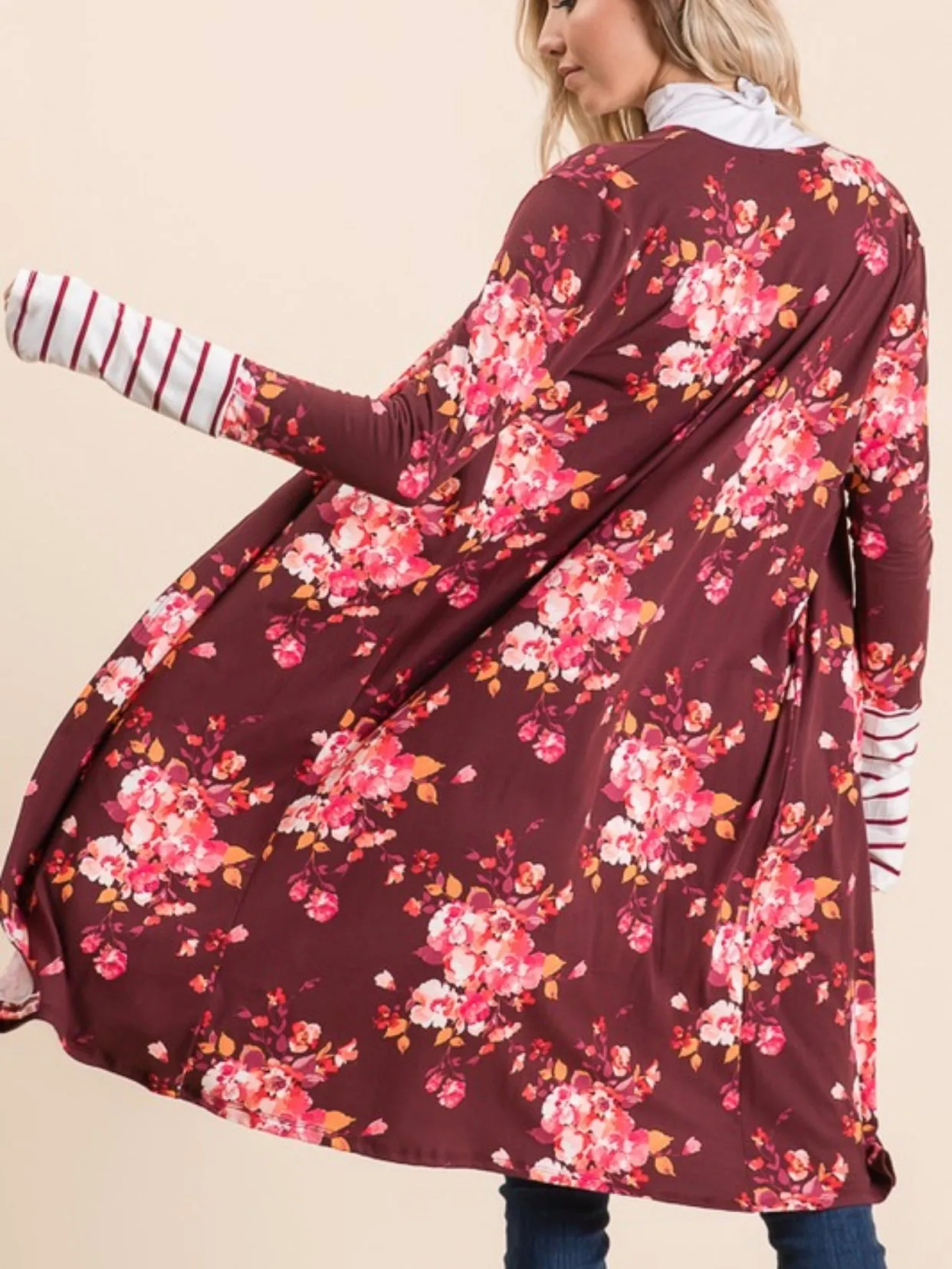 Floral Wine Cardigan