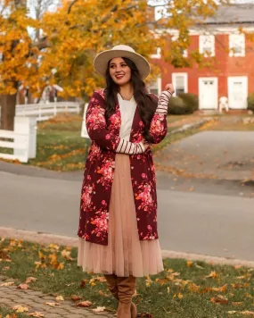 Floral Wine Cardigan
