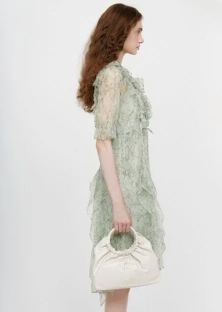 FRILL MESH FLORAL DRESS SET