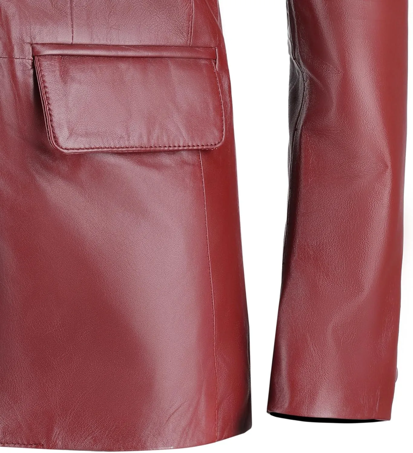 Genuine Soft Leather Blazer Women, Classic 2-Button Design, Casual Suit Style Real Lambskin Leather Jacket