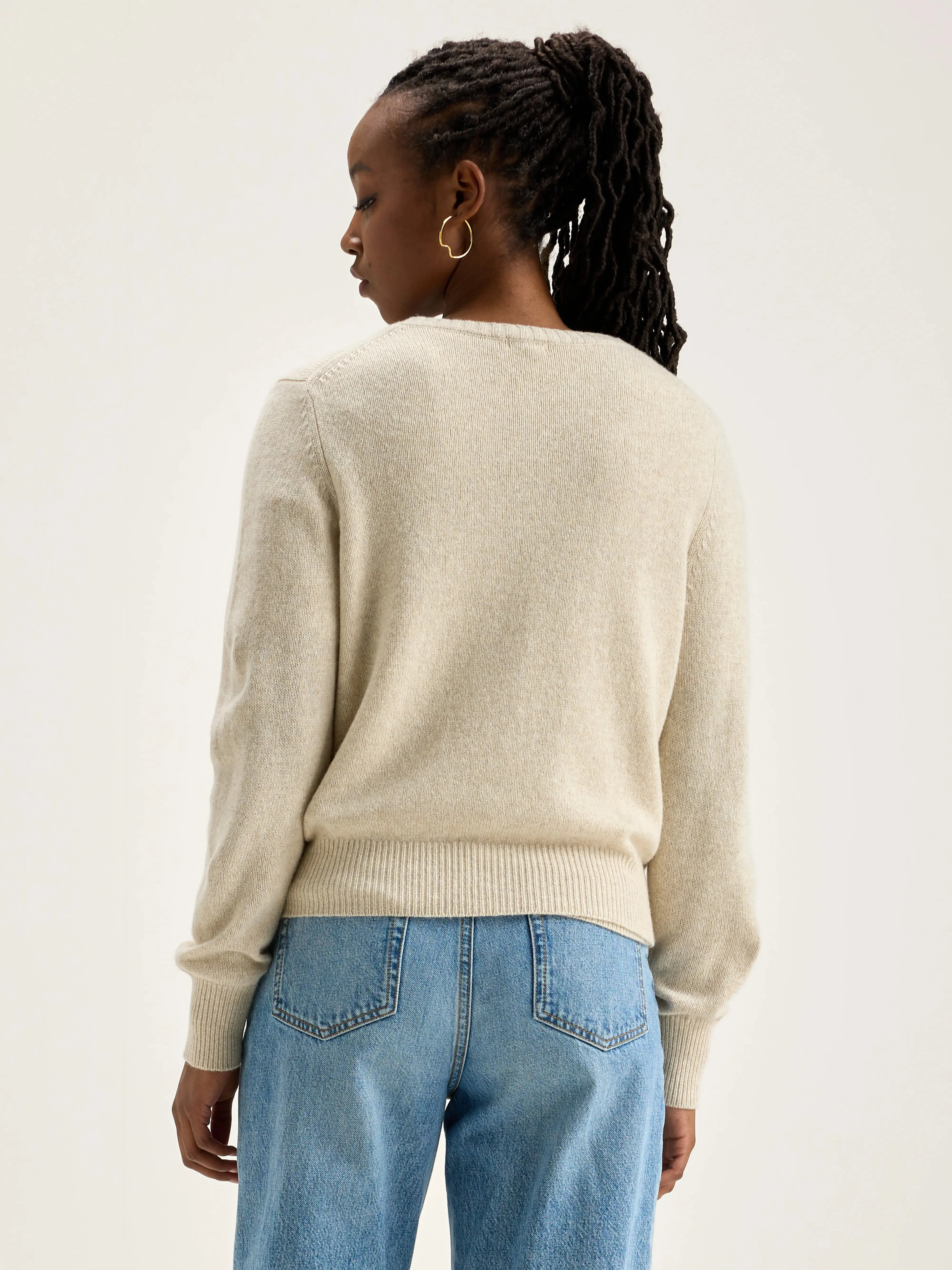 Giwes crew-neck cardigan (242 / W / SUGARCANE)