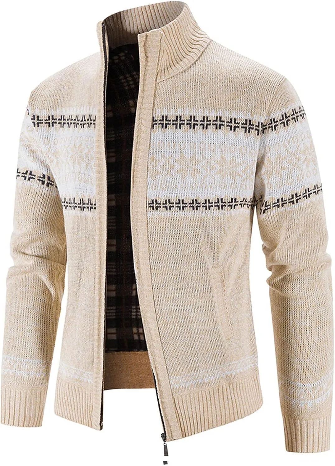 Hoodies for Men, Men's Soft Cardigan Sweater Knit Zip Up Outerwear Fall Winter Fitted Full Zip Thick Sweater