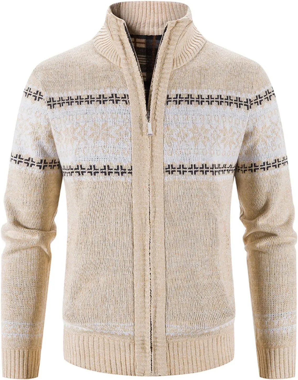 Hoodies for Men, Men's Soft Cardigan Sweater Knit Zip Up Outerwear Fall Winter Fitted Full Zip Thick Sweater