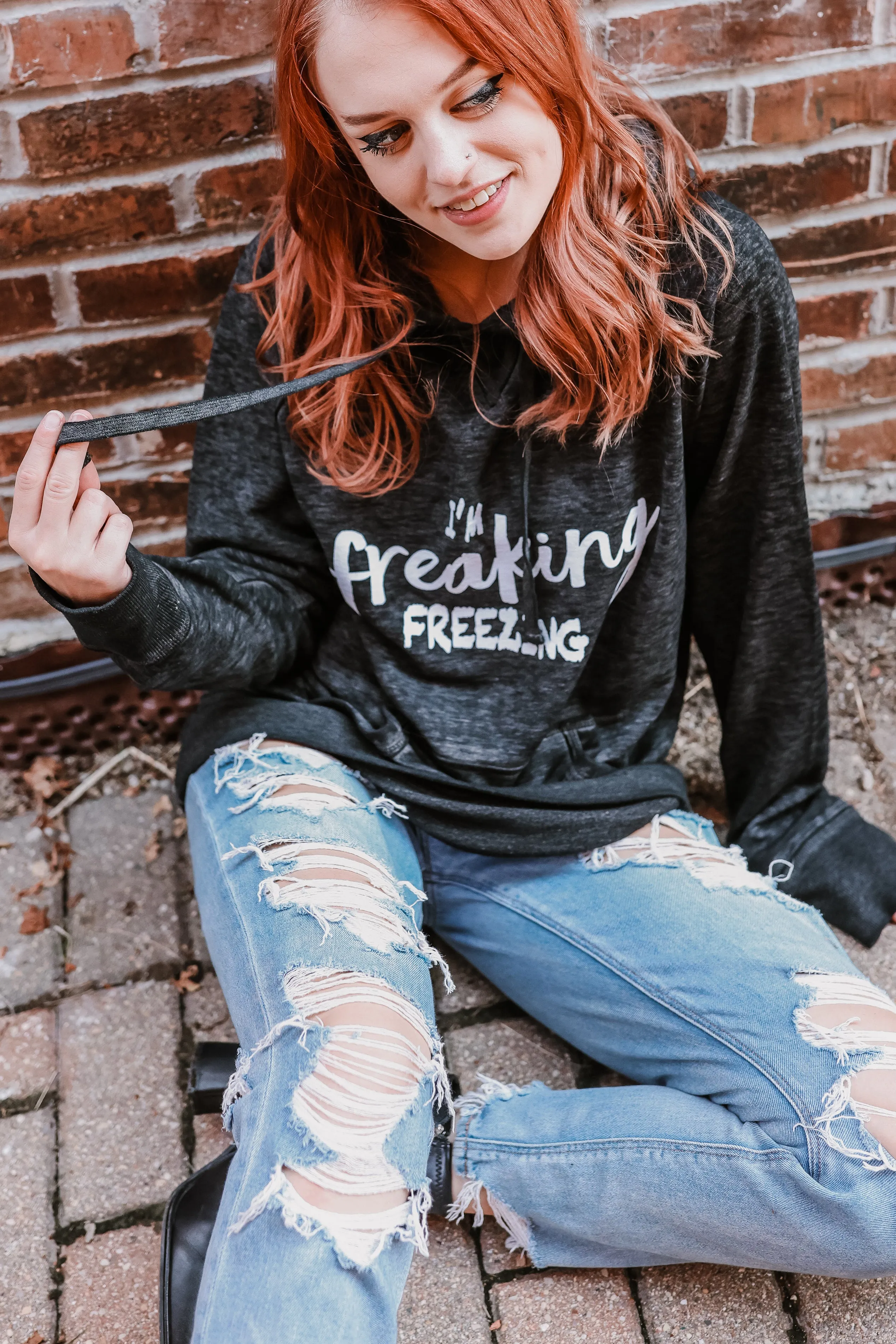 I'm Freaking Freezing Twisted Black Hoodie
