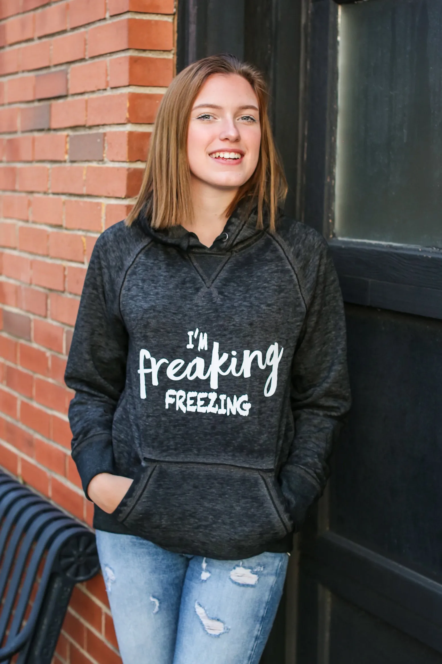 I'm Freaking Freezing Twisted Black Hoodie