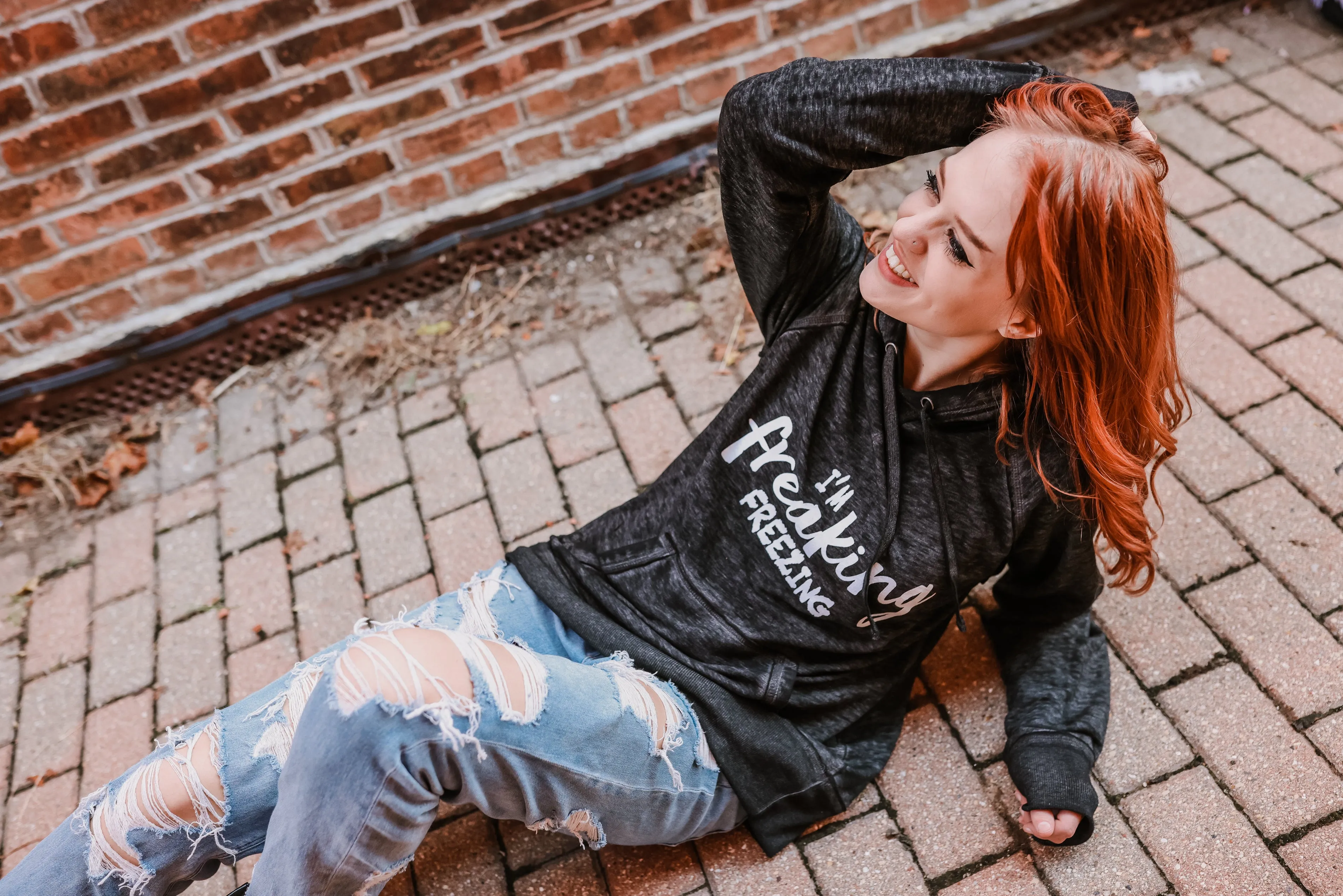 I'm Freaking Freezing Twisted Black Hoodie