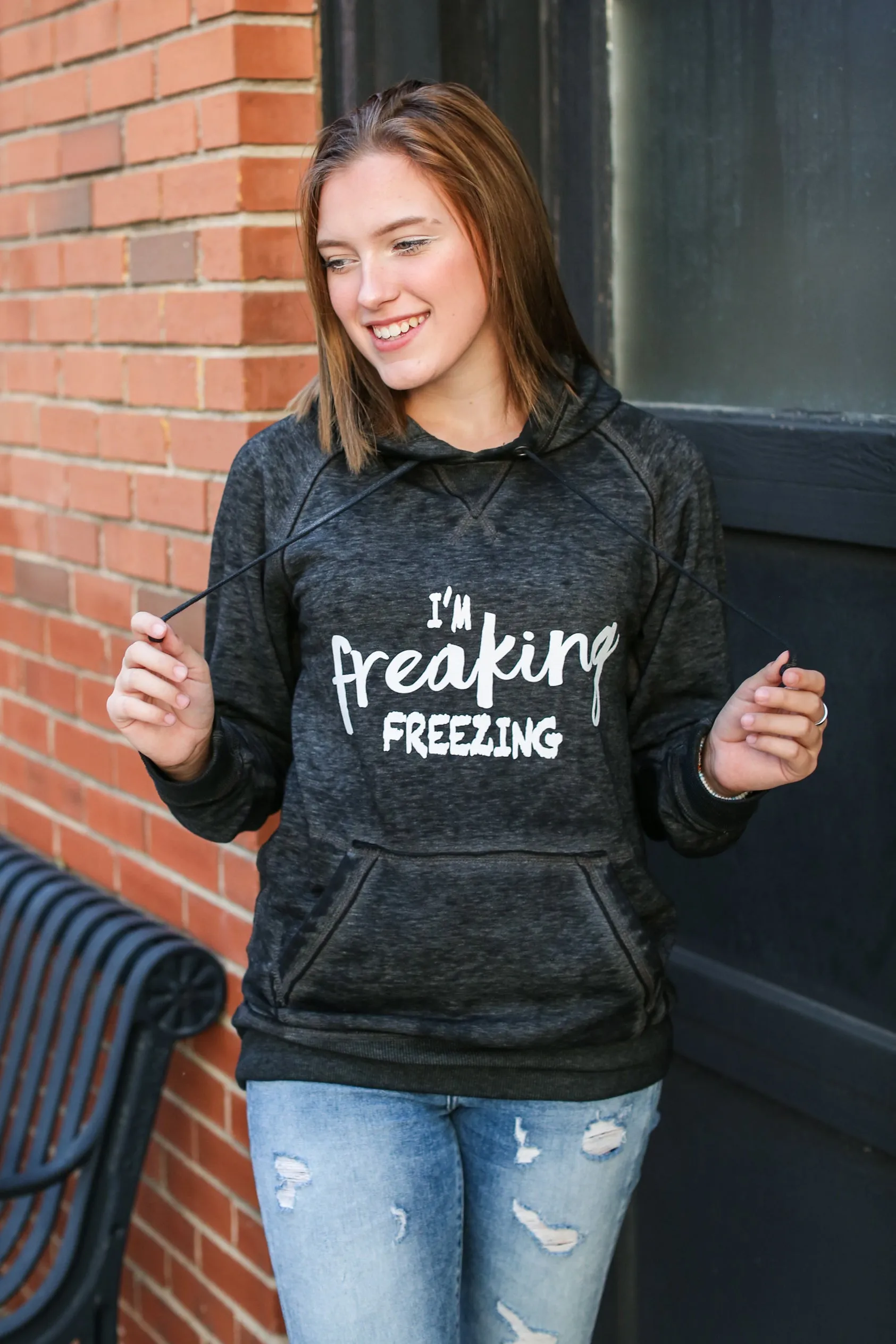 I'm Freaking Freezing Twisted Black Hoodie