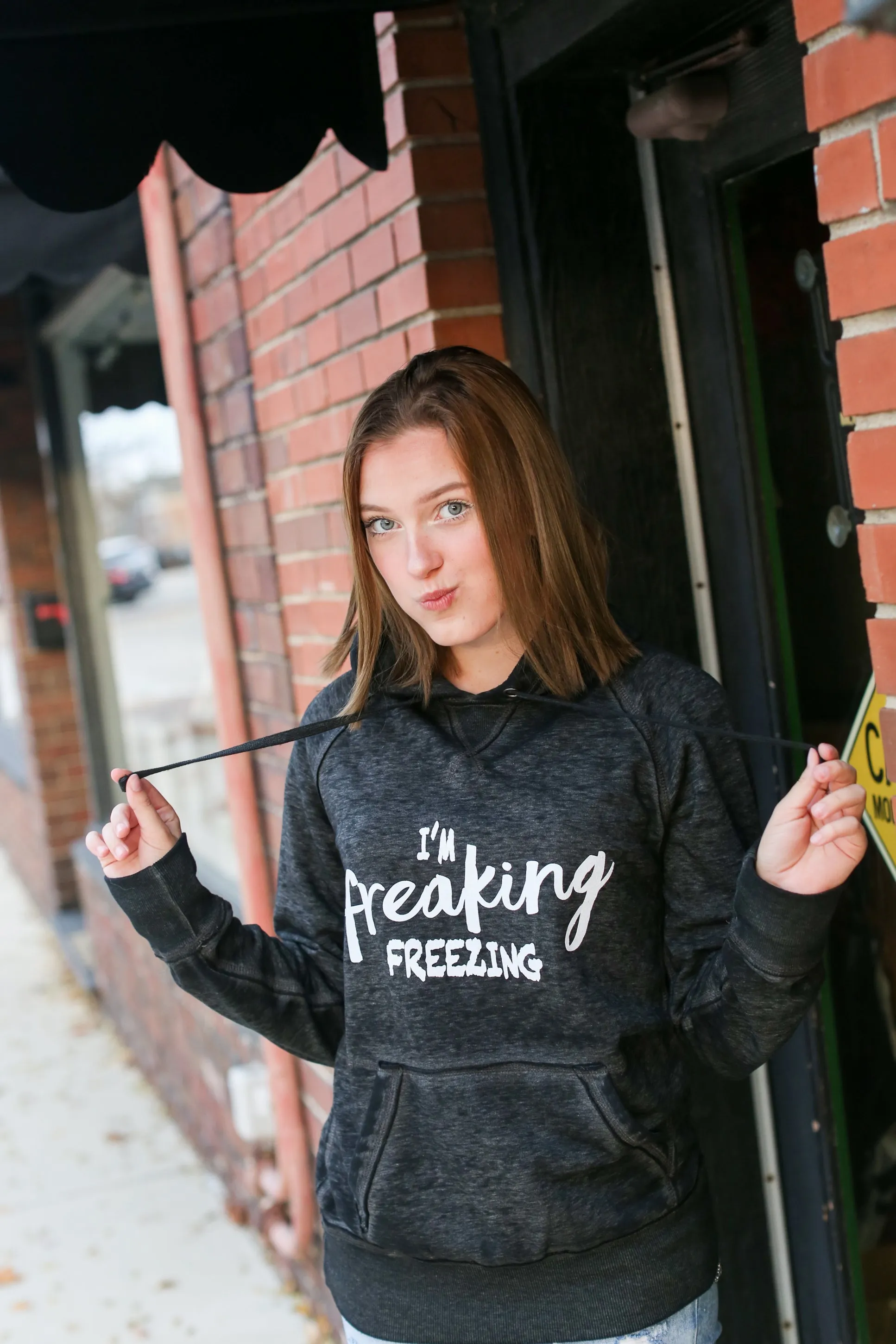 I'm Freaking Freezing Twisted Black Hoodie