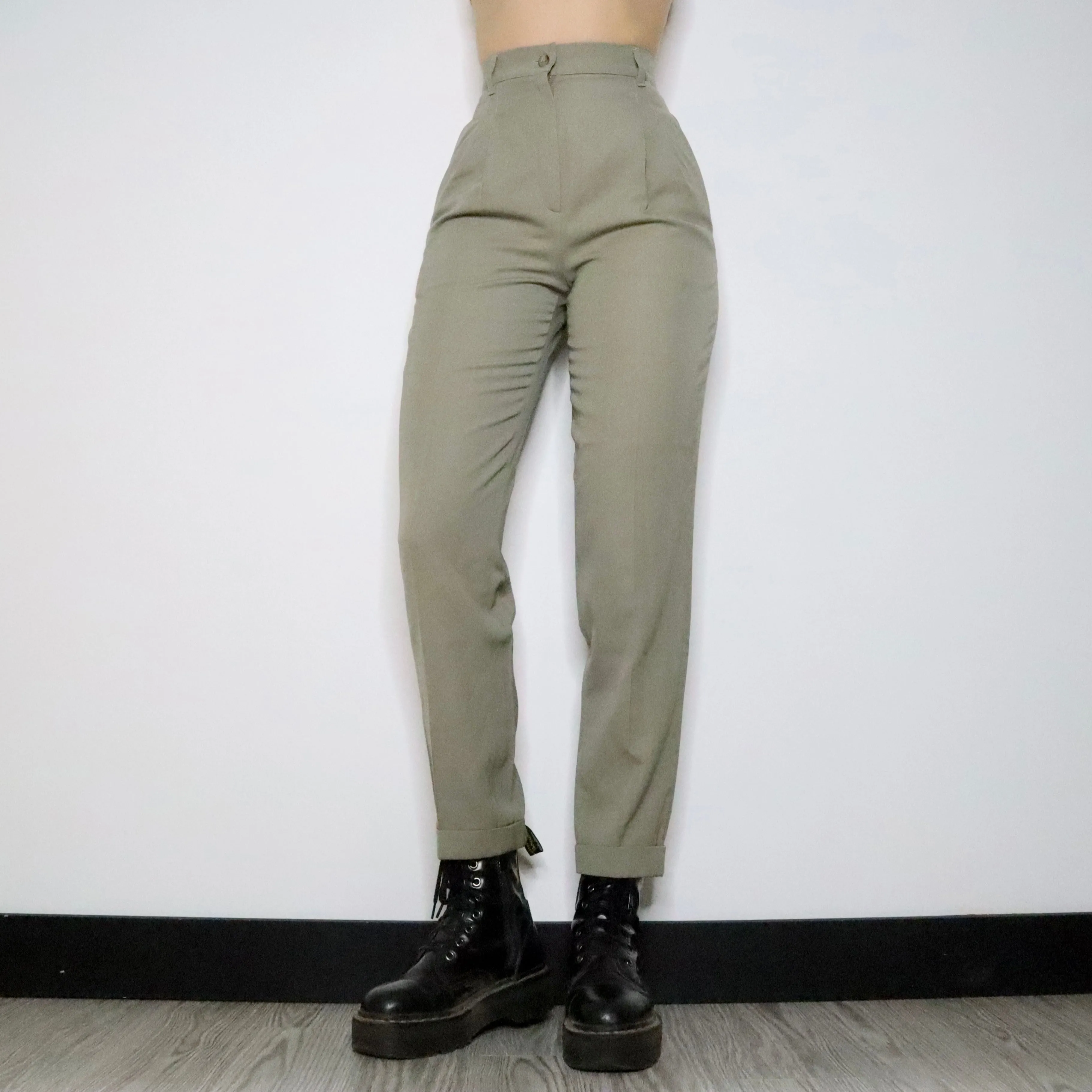 Italian High Waisted Sage Pants (XS-S)