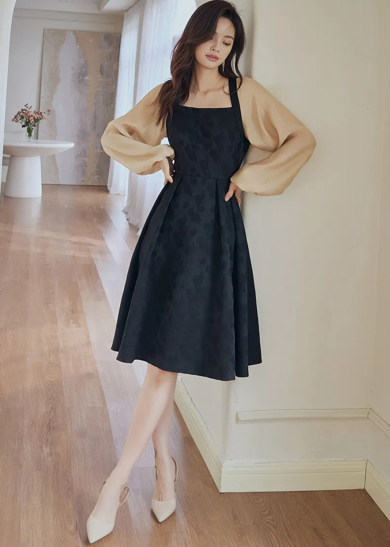 JACQUARD TEXTURE SWING DRESS