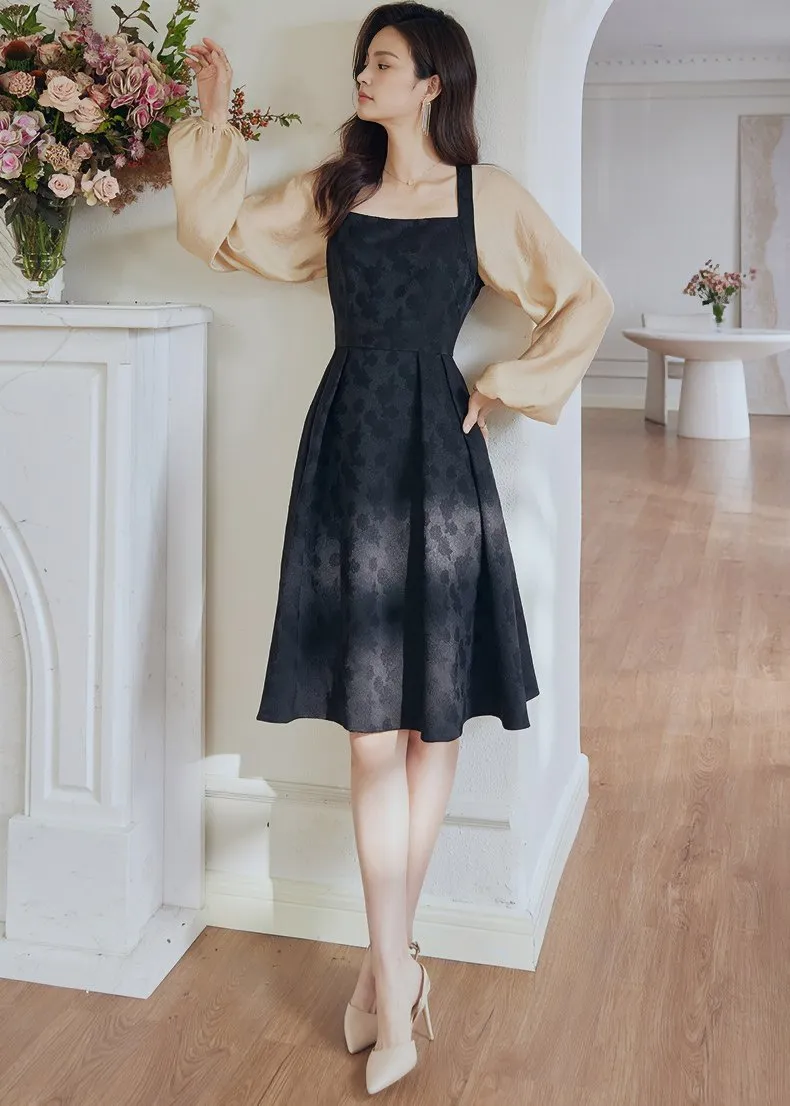JACQUARD TEXTURE SWING DRESS