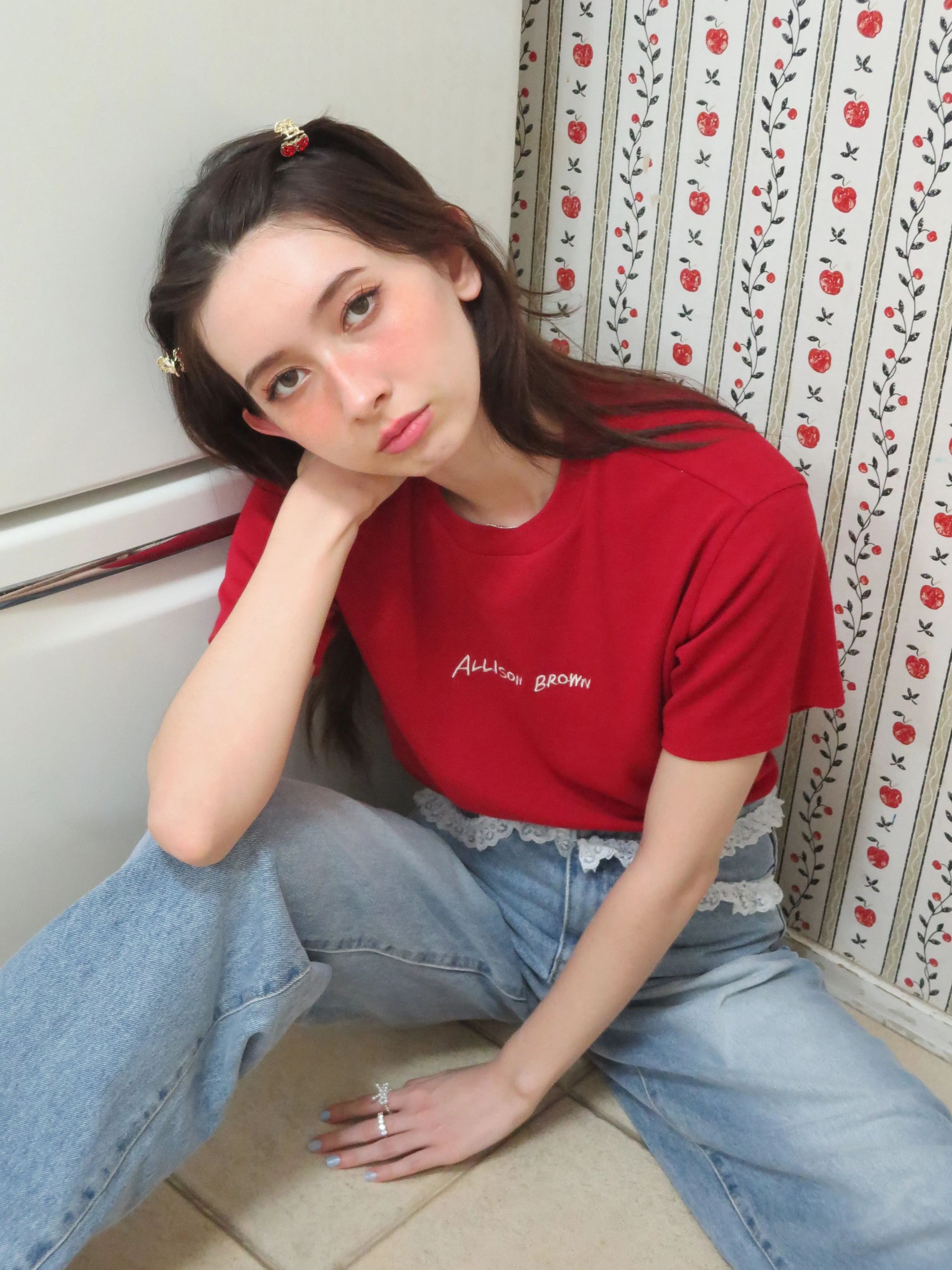 Lace Design Loose Jeans