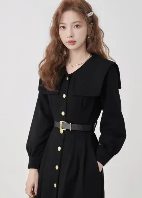 LARGE COLLAR BUTTON DRESS