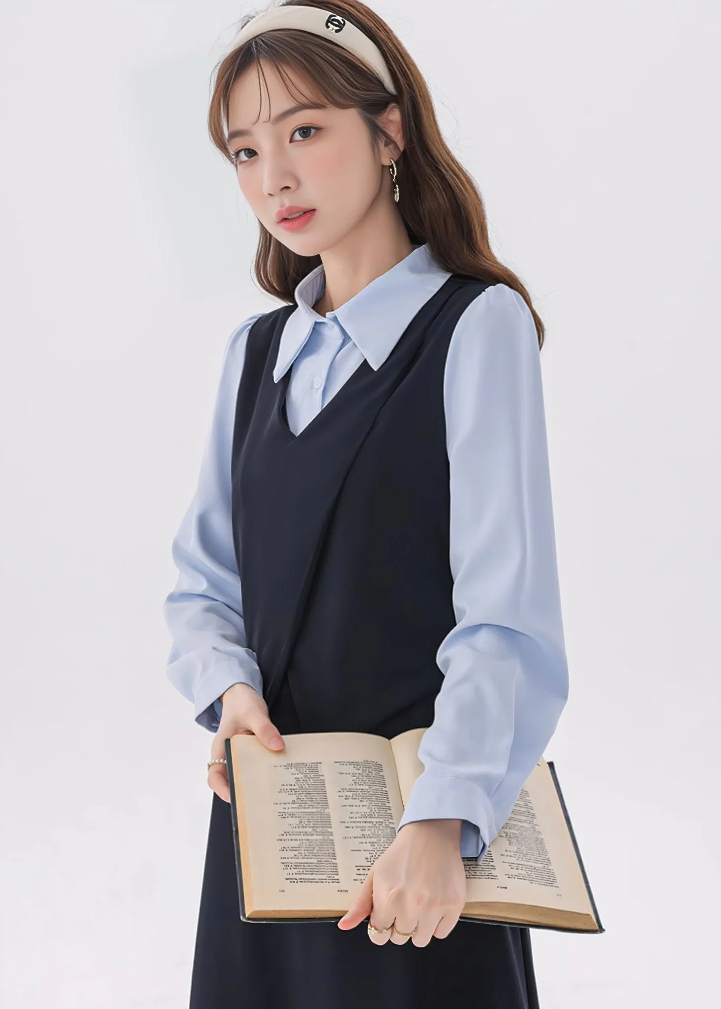 LAYERED SHIRT VEST DRESS