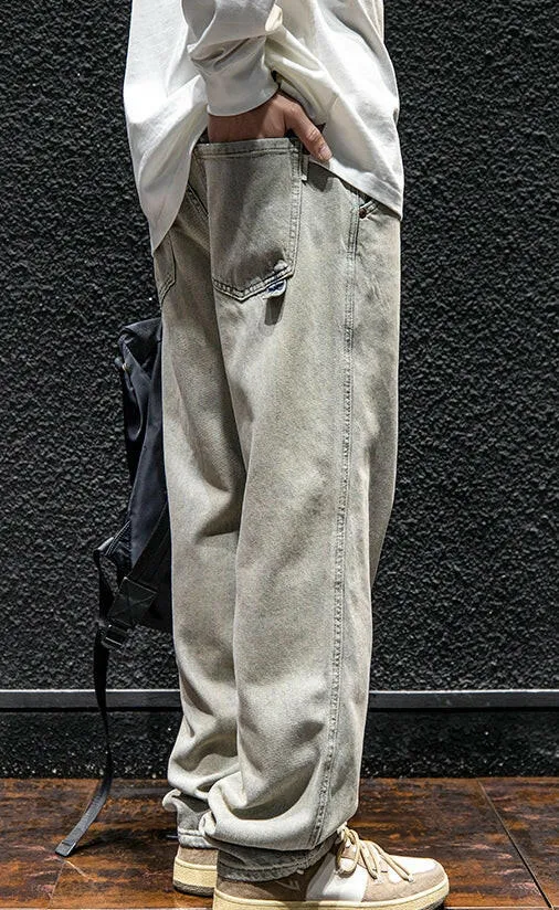 Loose Straight All-match Jeans P0067